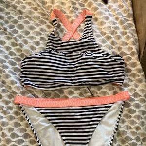 Striped bikini swim suit